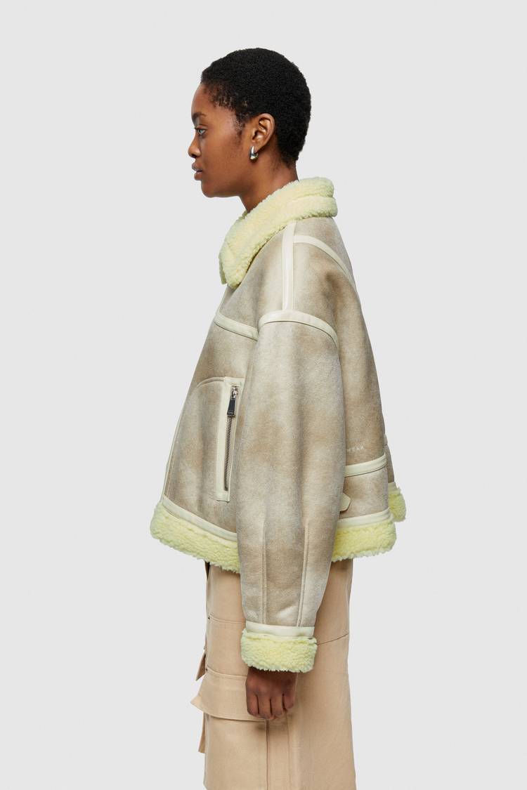 Oof Wear GIACCA CORTA REVERSIBILE 9262 IN ECO-MONTONE - GREGGIO/BANANA