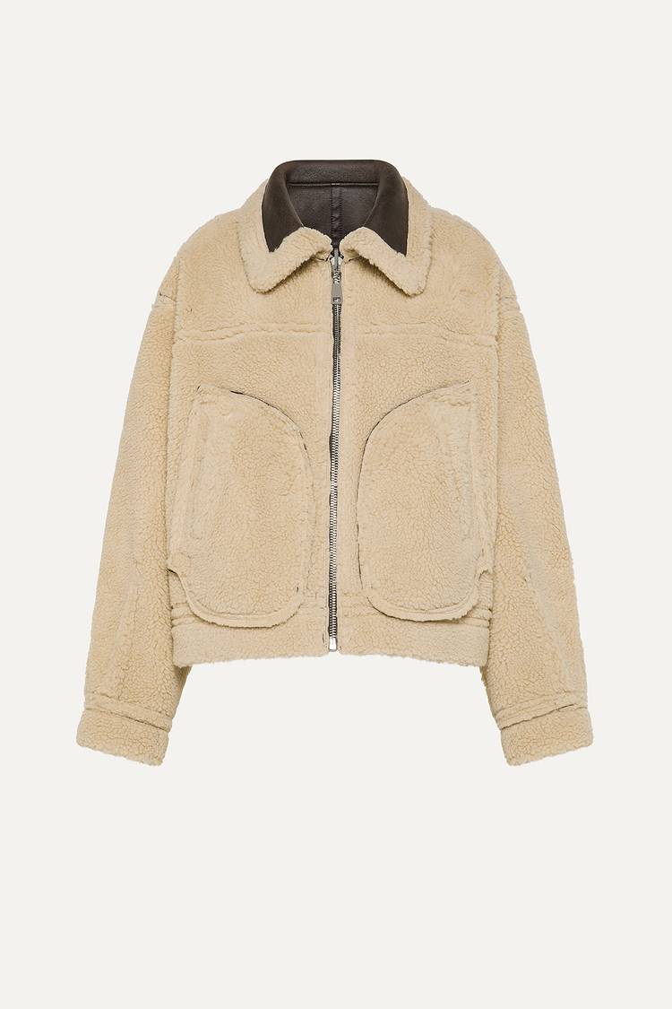 Oof Wear GIACCA CORTA REVERSIBILE 9262 IN ECO-MONTONE - MARRONE/CREMA