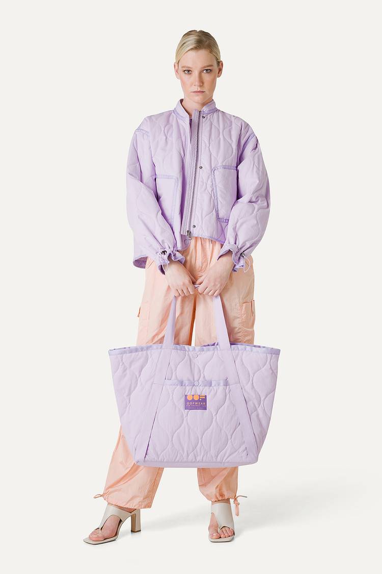 Oof Wear GIACCA CORTA SVASATA IN COTONE TRAPUNTATO 9224 - LILLA