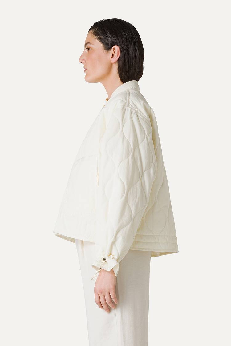 Oof Wear GIACCA CORTA SVASATA IN COTONE TRAPUNTATO 9224 - VANIGLIA