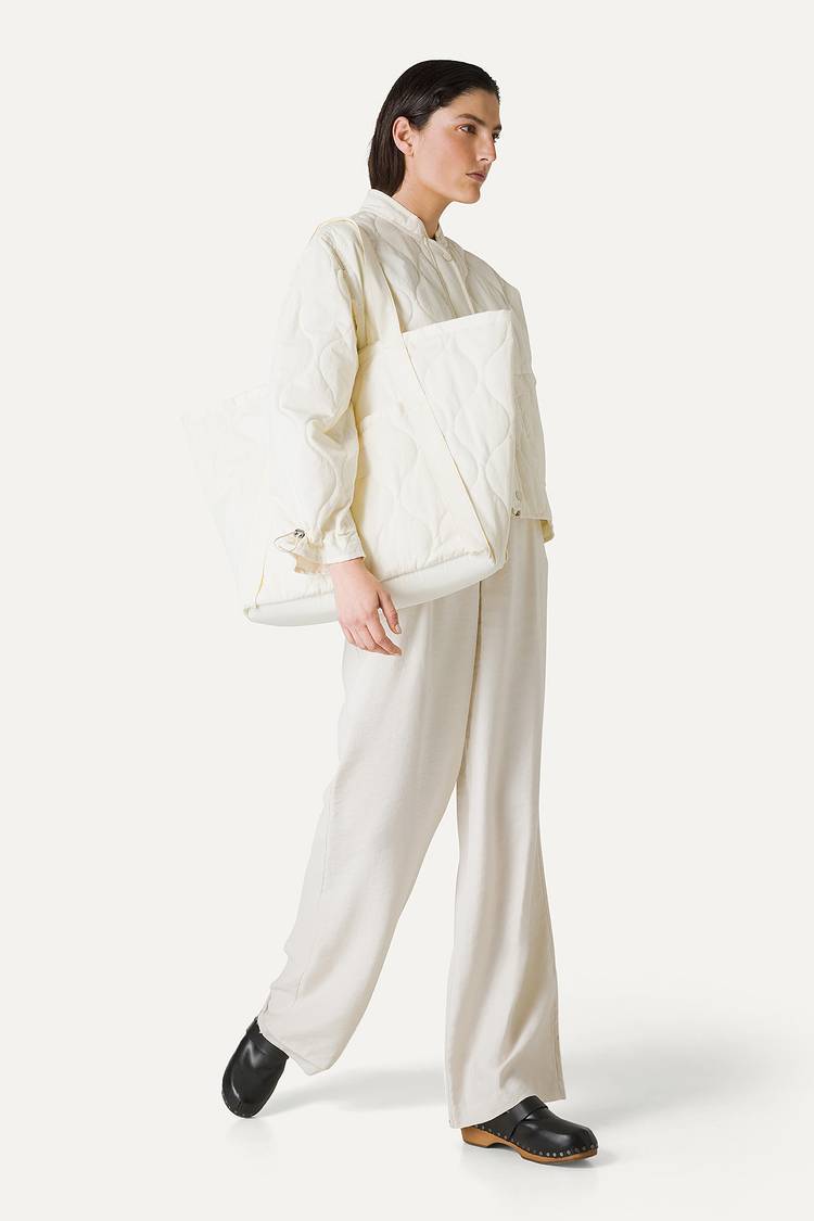 Oof Wear GIACCA CORTA SVASATA IN COTONE TRAPUNTATO 9224 - VANIGLIA