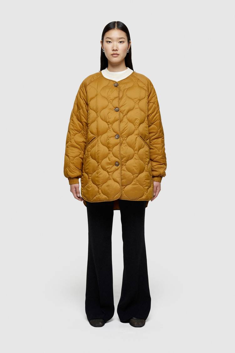 Oof Wear GIACCA LUNGA 9239 IN COTONE CERATO - CARAMELLO