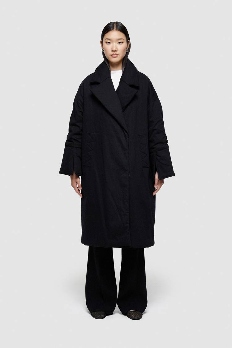 Oof Wear GIACCA LUNGA 9244 IN GABARDINA DI COTONE - NERO Oof Wear GIACCA LUNGA 9244 IN GABARDINA DI COTONE - NERO