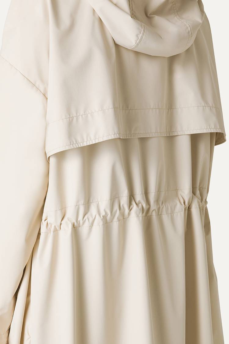 Oof Wear GIACCA LUNGA IN NYLON CON INTERNO ARGENTO 9216 - CREMA