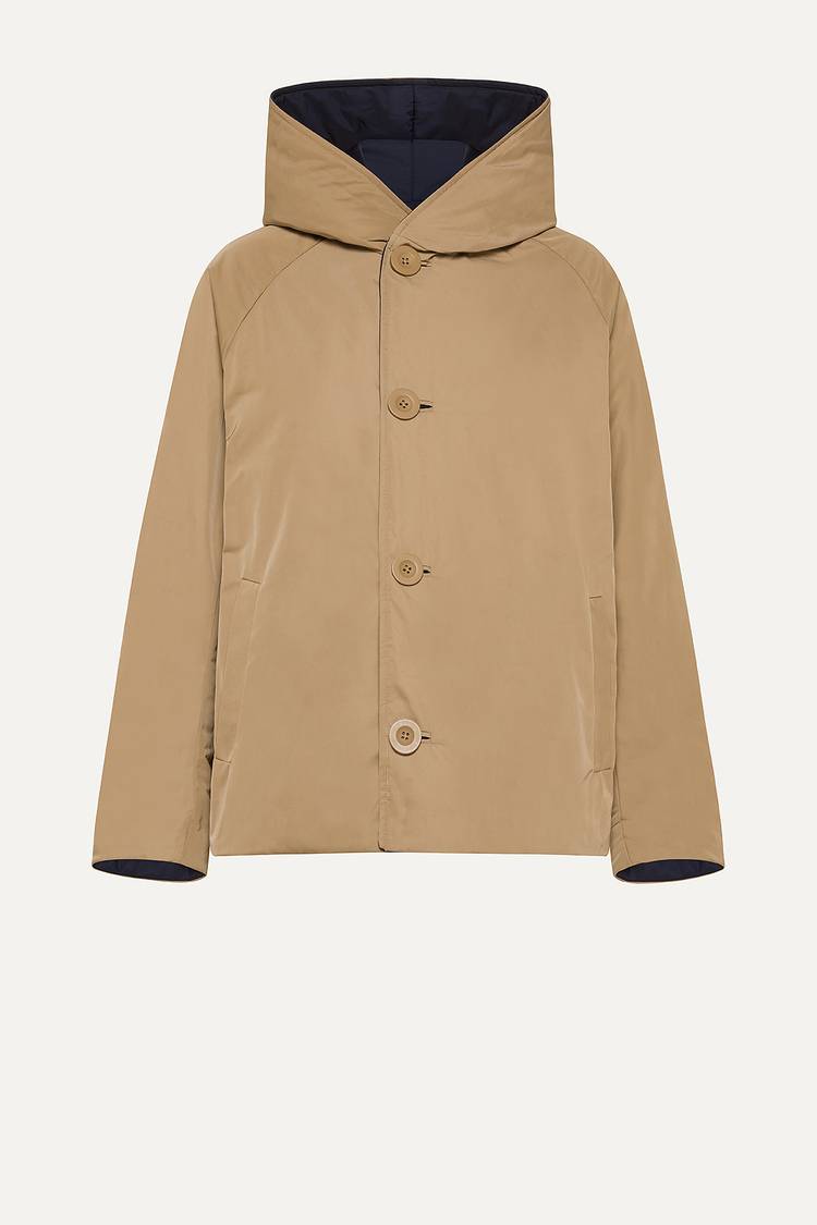 Oof Wear GIACCA REVERSIBILE 9006 IN NYLON MEMORY - BLU NOTTE/CAMMELLO