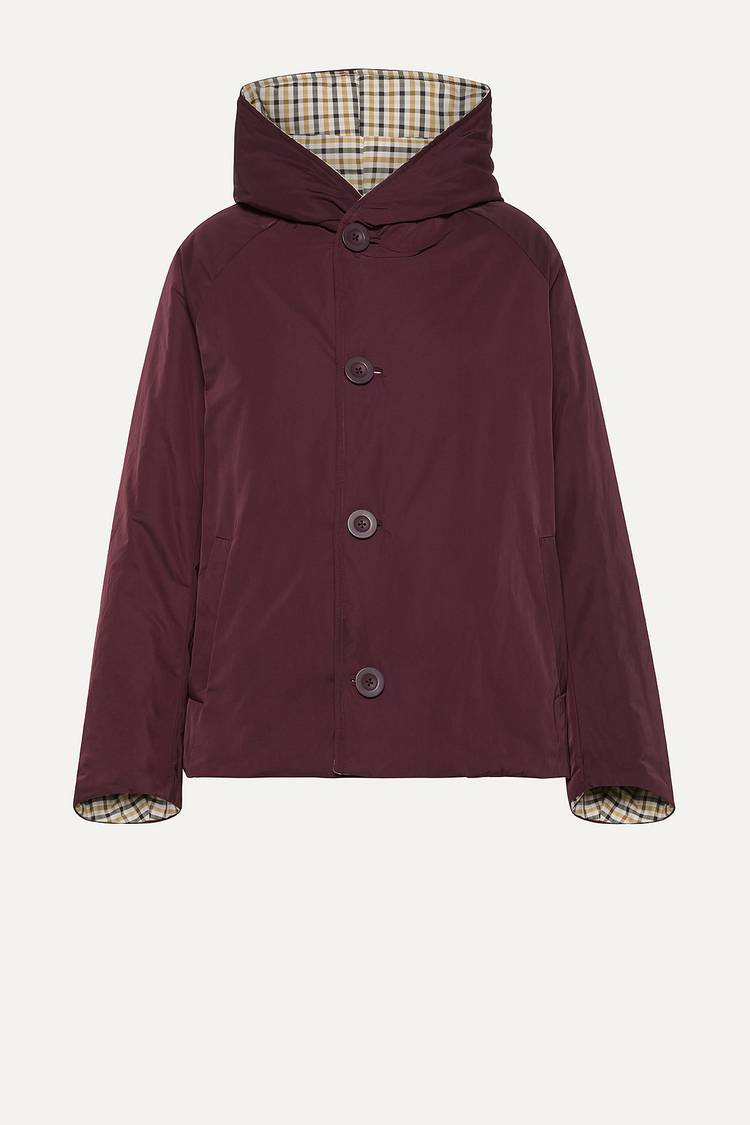 Oof Wear GIACCA REVERSIBILE 9006 IN NYLON MEMORY - MARRONE/PRUGNA