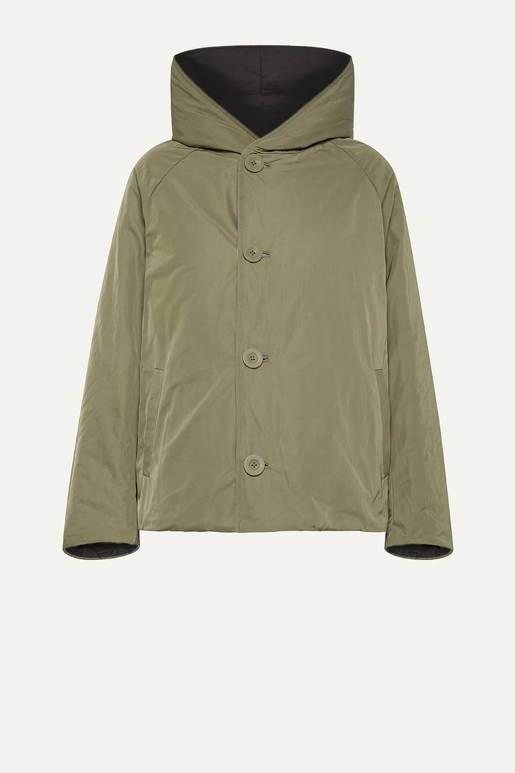 Oof Wear GIACCA REVERSIBILE 9006 IN NYLON MEMORY - NERO/VERDE MIMETICO