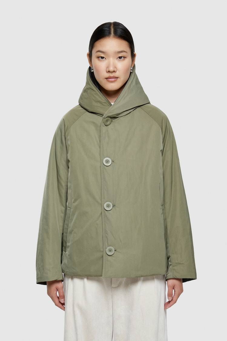 Oof Wear GIACCA REVERSIBILE 9006 IN NYLON MEMORY - NERO/VERDE MIMETICO