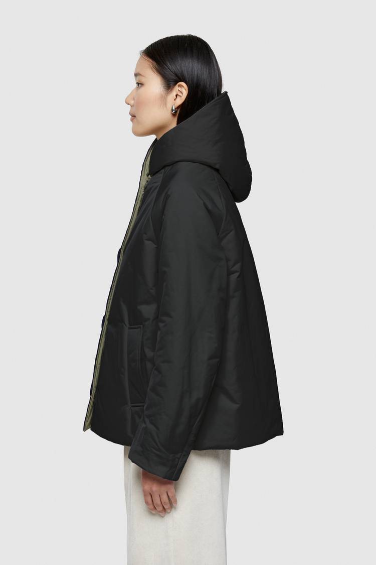 Oof Wear GIACCA REVERSIBILE 9006 IN NYLON MEMORY - NERO/VERDE MIMETICO