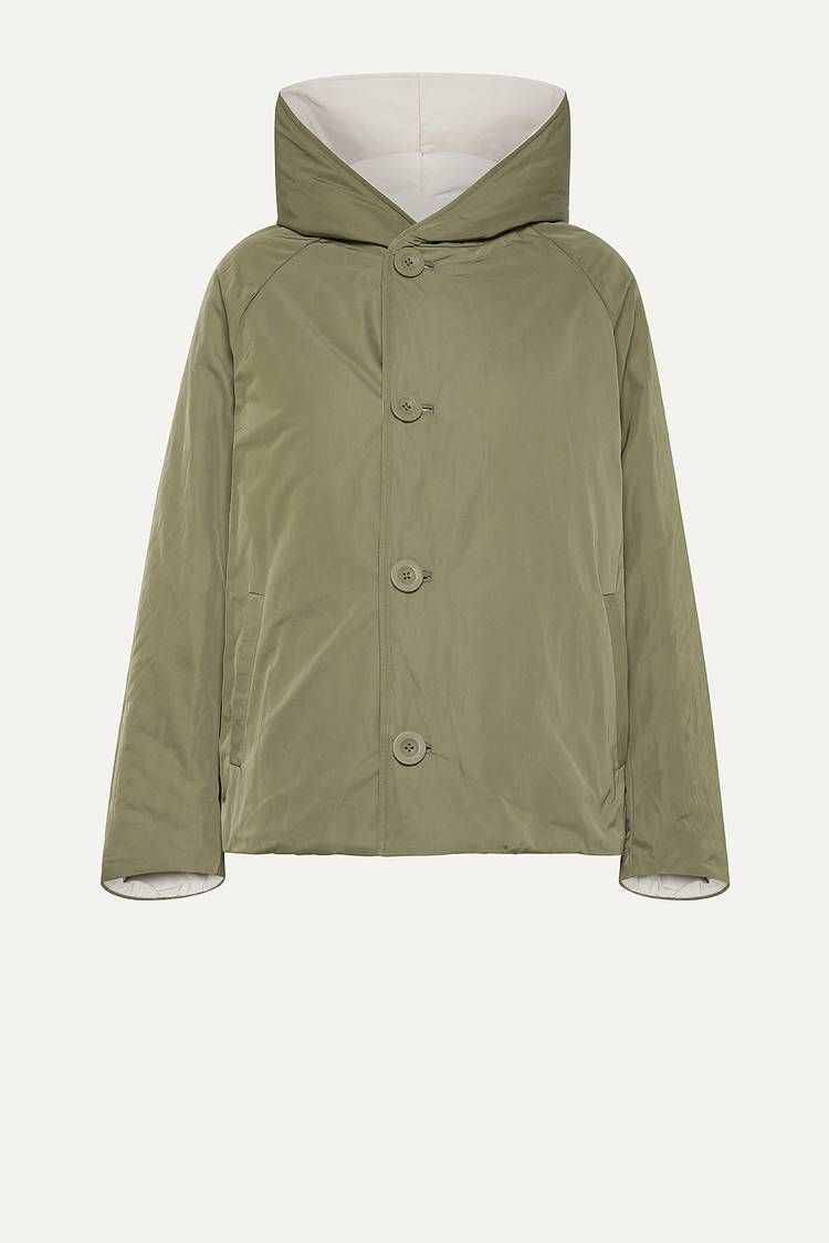 Oof Wear GIACCA REVERSIBILE 9006 IN NYLON MEMORY - PANNA/VERDE MILITARE