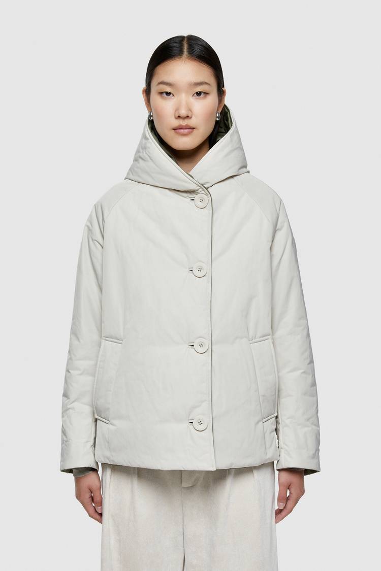 Oof Wear GIACCA REVERSIBILE 9006 IN NYLON MEMORY - PANNA/VERDE MILITARE