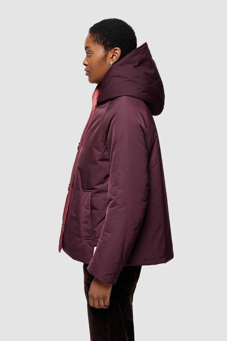 Oof Wear GIACCA REVERSIBILE 9006 IN NYLON MEMORY - PRUGNA/DUST ROSE