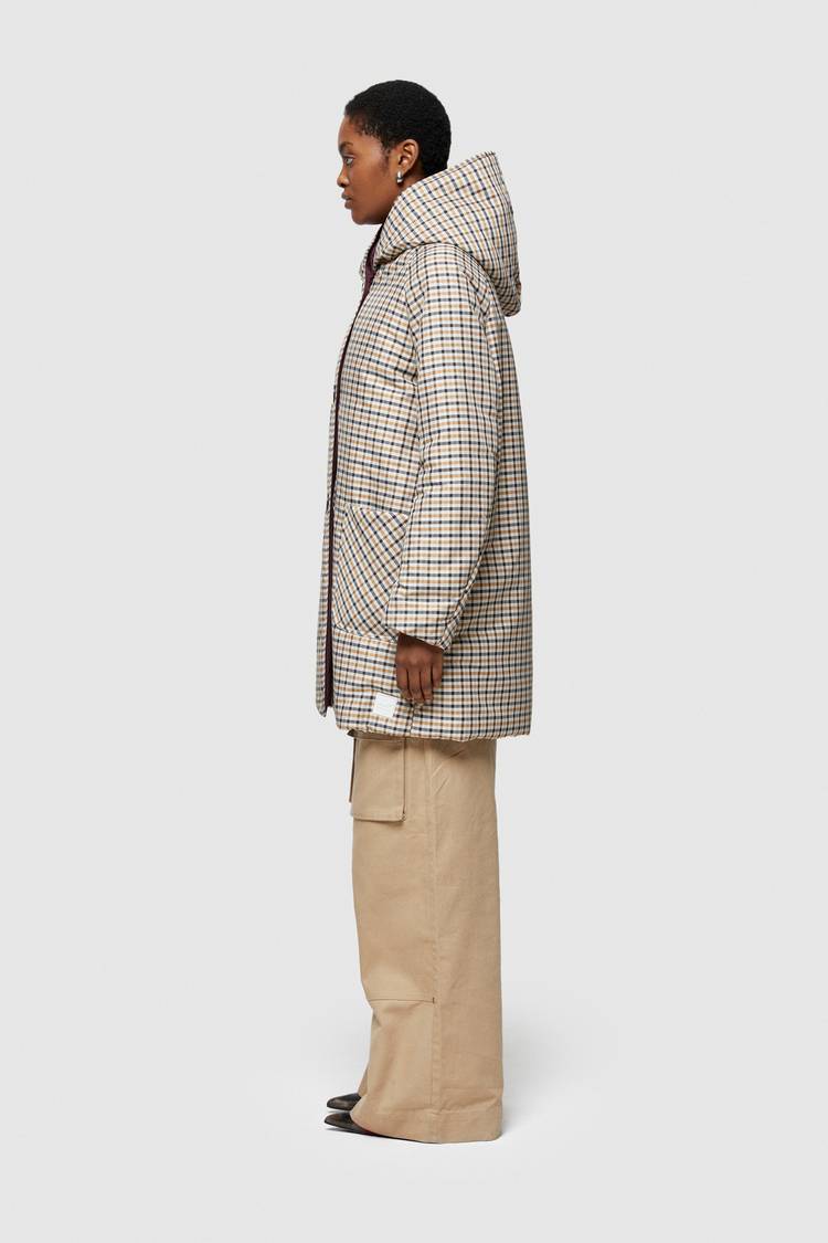 Oof Wear IMPERMEABILE REVERSIBILE 9410 IN NYLON MEMORY CON CAPPUCCIO - MARRONE/PRUGNA