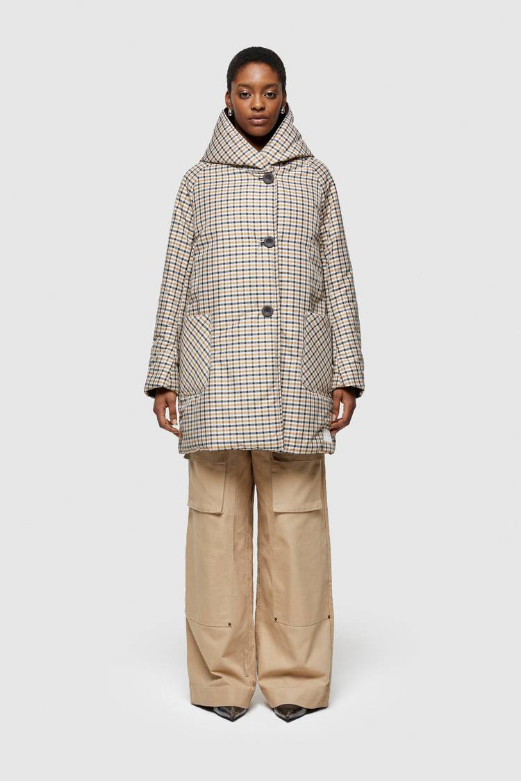 Oof Wear IMPERMEABILE REVERSIBILE 9410 IN NYLON MEMORY CON CAPPUCCIO - MARRONE/PRUGNA