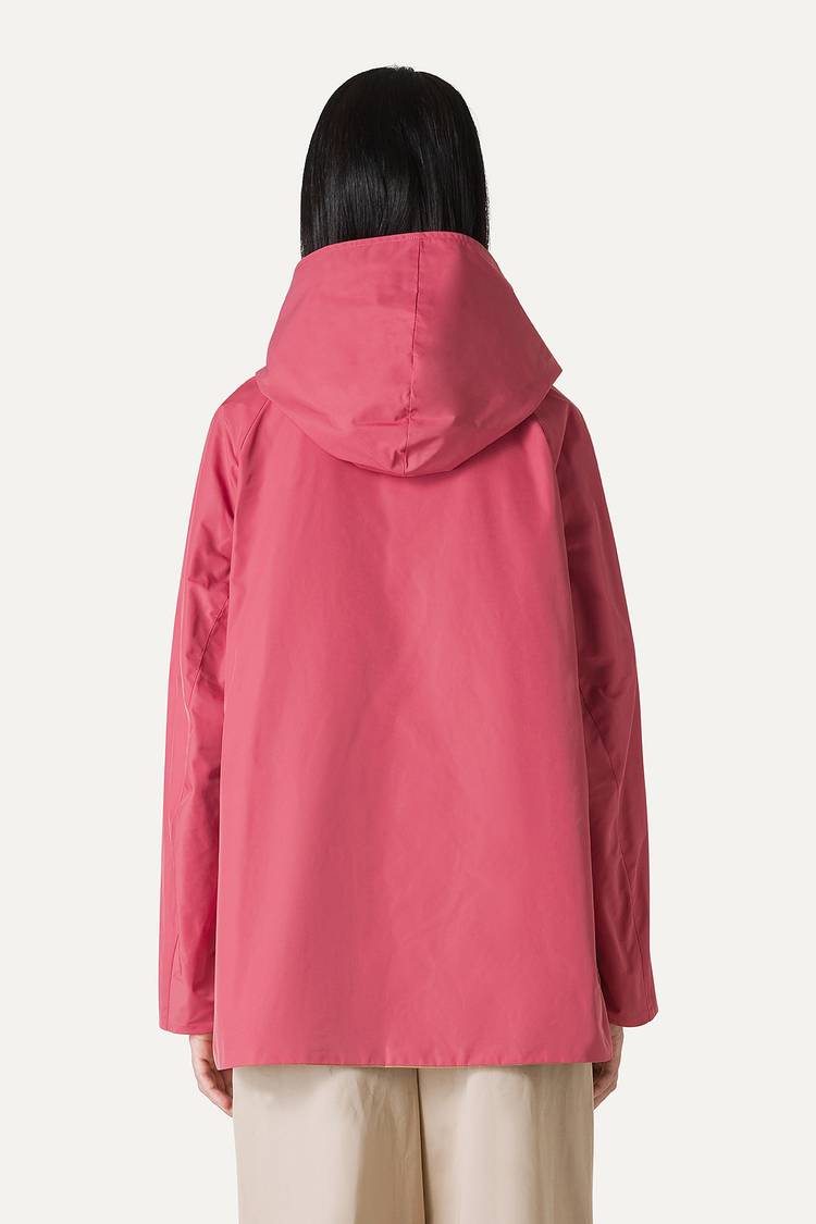 Oof Wear IMPERMEABILE REVERSIBILE CON CAPPUCCIO IN NYLON MEMORY 9411 - ROSA ANTICO/BEIGE