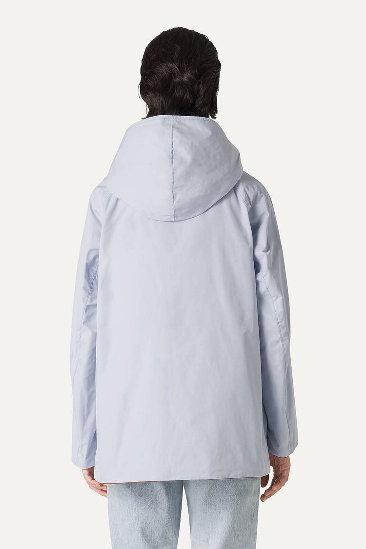 Oof Wear IMPERMEABILE REVERSIBILE CON CAPPUCCIO IN NYLON MEMORY 9411 - GHIACCIO/PAPRIKA