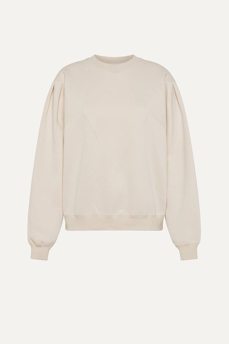 Oof Wear FELPA GARZATA 4068 CON LOGO - PANNA