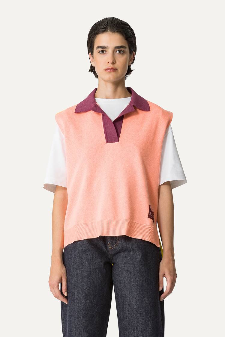 Oof Wear GILET COLORATO IN COTONE 4057 - PESCA/LIME