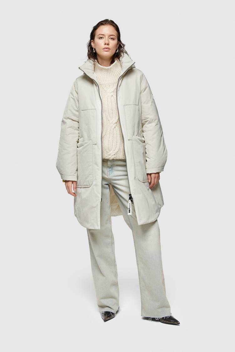 Oof Wear PARKA LUNGO 9094 IN NYLON MEMORY - PANNA