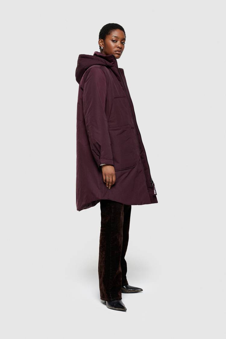 Oof Wear PARKA LUNGO 9094 IN NYLON MEMORY - PRUGNA Oof Wear PARKA LUNGO 9094 IN NYLON MEMORY - PRUGNA