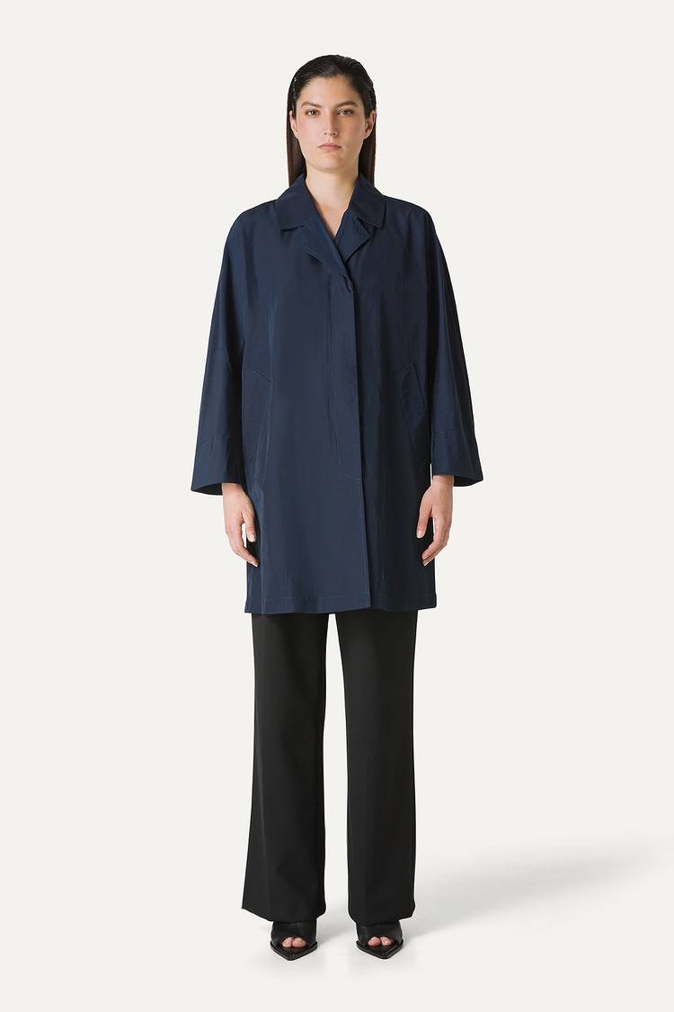 Oof Wear TRENCH IN NYLON MEMORY 9138 - BLU NOTTE