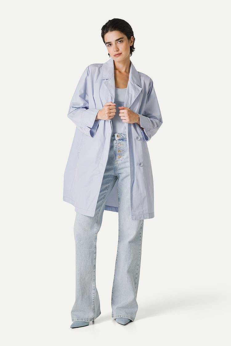 Oof Wear TRENCH IN NYLON MEMORY 9138 - GHIACCIO