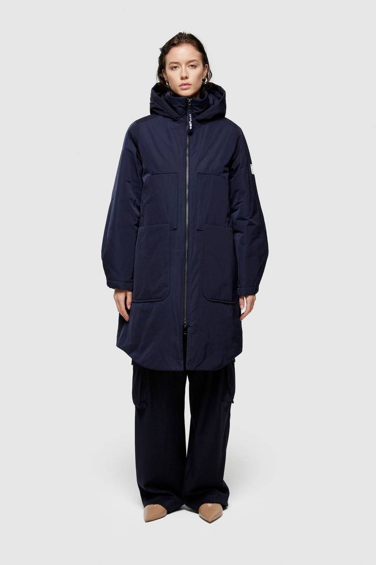 Oof Wear PARKA LUNGO 9094 IN NYLON MEMORY - BLU NOTTE