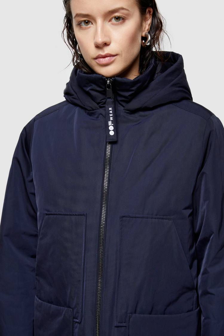 Oof Wear PARKA LUNGO 9094 IN NYLON MEMORY - BLU NOTTE