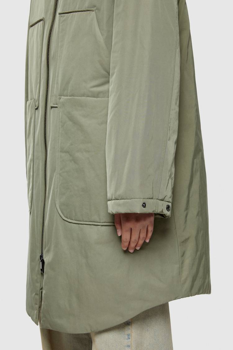 Oof Wear PARKA LUNGO 9094 IN NYLON MEMORY - VERDE MIMETICO
