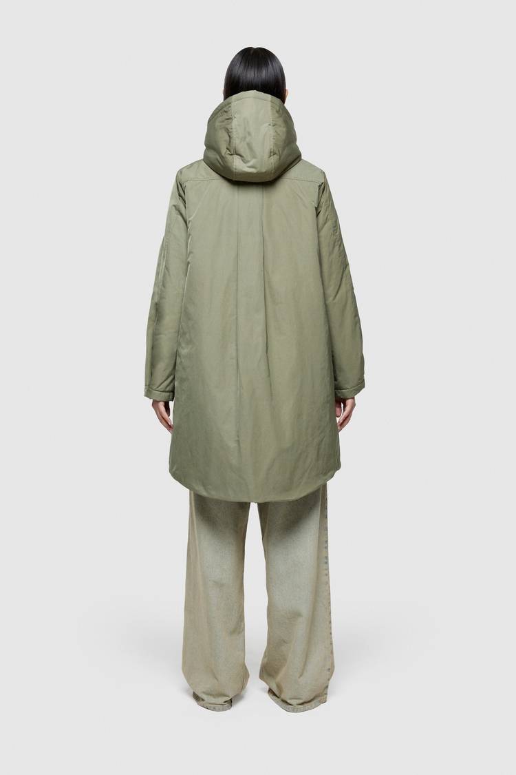 Oof Wear PARKA LUNGO 9094 IN NYLON MEMORY - VERDE MIMETICO