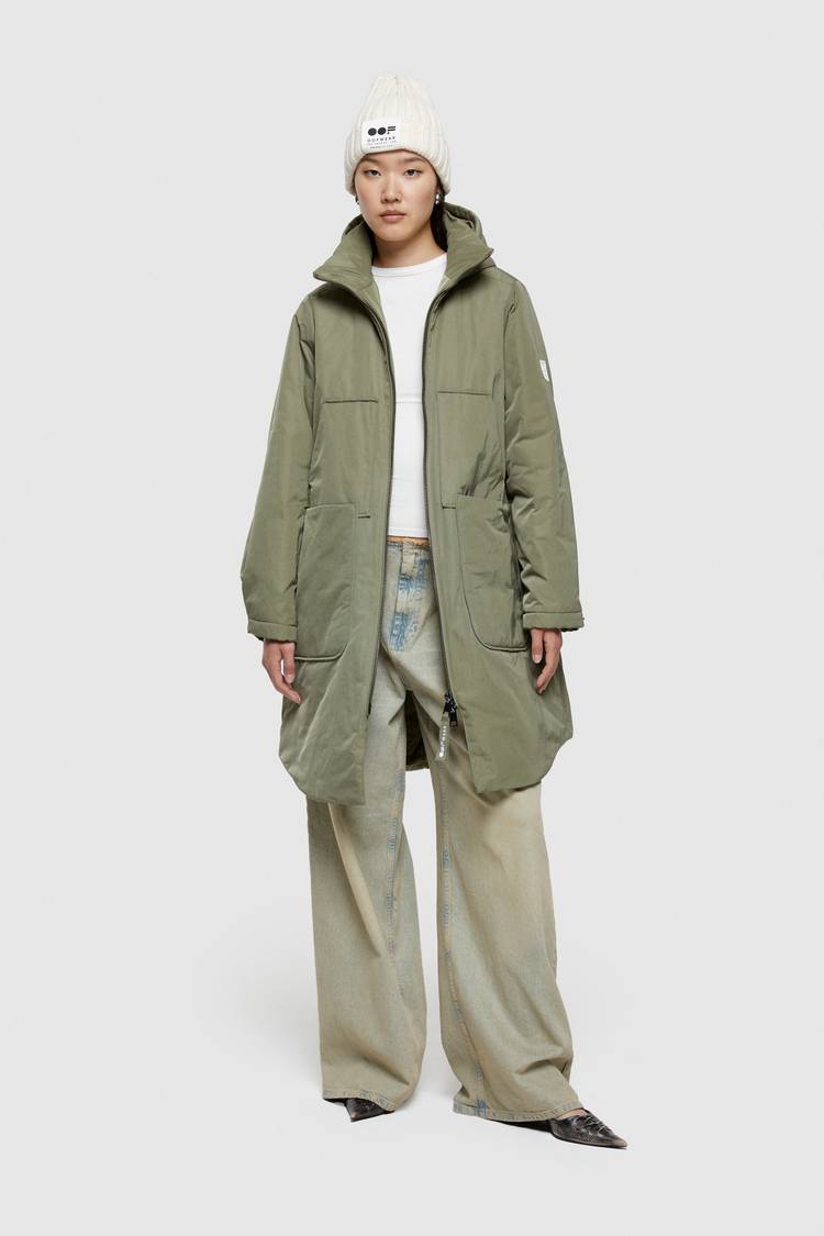 Oof Wear PARKA LUNGO 9094 IN NYLON MEMORY - VERDE MIMETICO Oof Wear PARKA LUNGO 9094 IN NYLON MEMORY - VERDE MIMETICO