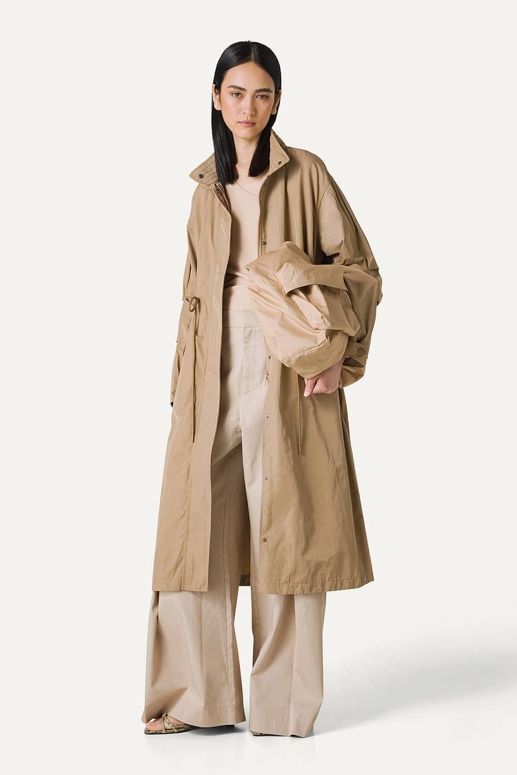Oof Wear PARKA LUNGO OVER IN NYLON MEMORY 9211 - BEIGE