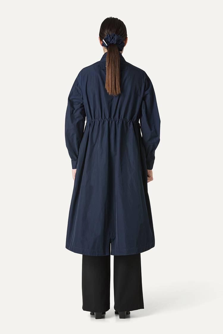 Oof Wear PARKA LUNGO OVER IN NYLON MEMORY 9211 - BLU NOTTE
