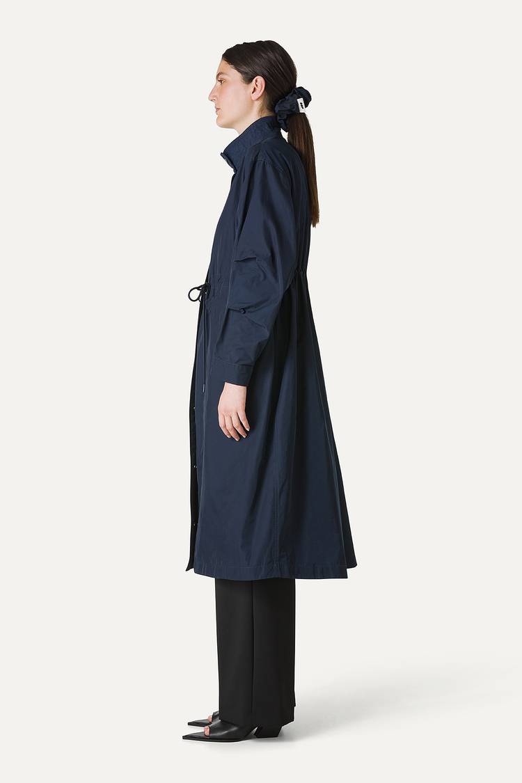 Oof Wear PARKA LUNGO OVER IN NYLON MEMORY 9211 - BLU NOTTE