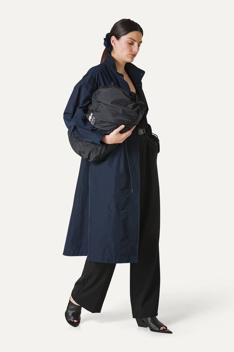 Oof Wear PARKA LUNGO OVER IN NYLON MEMORY 9211 - BLU NOTTE