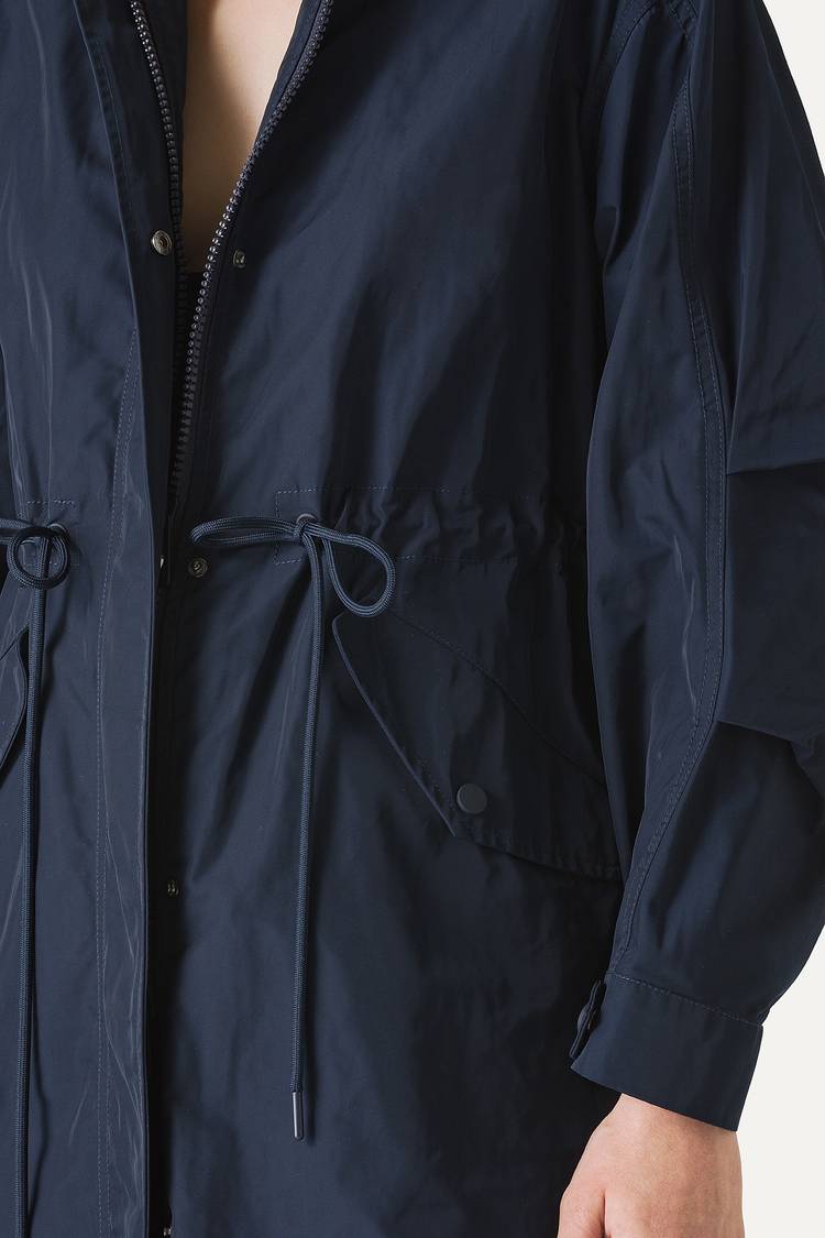 Oof Wear PARKA LUNGO OVER IN NYLON MEMORY 9211 - BLU NOTTE