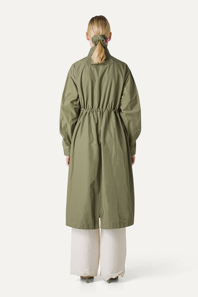 Oof Wear PARKA LUNGO OVER IN NYLON MEMORY 9211 - VERDE MIMETICO