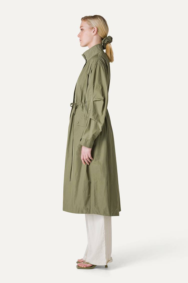 Oof Wear PARKA LUNGO OVER IN NYLON MEMORY 9211 - VERDE MIMETICO