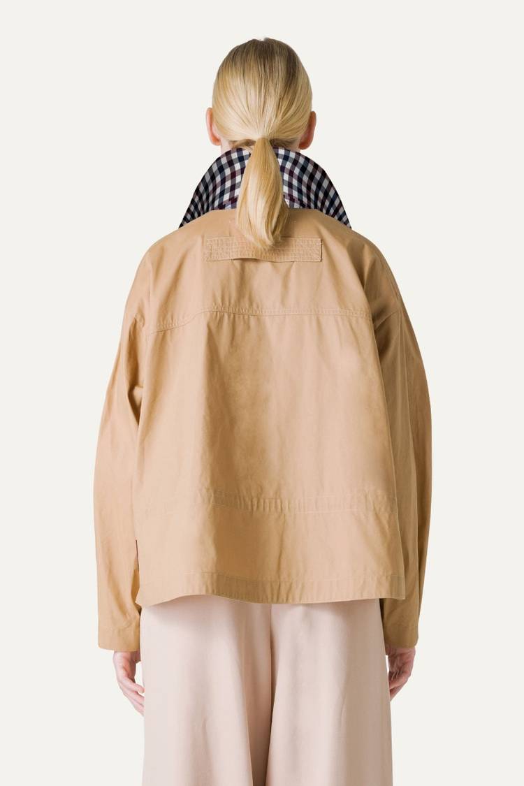 Oof Wear TRENCH CORTO IN GABARDINA DI COTONE LEGGERO 9202 - NATURALE