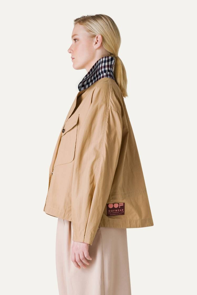 Oof Wear TRENCH CORTO IN GABARDINA DI COTONE LEGGERO 9202 - NATURALE