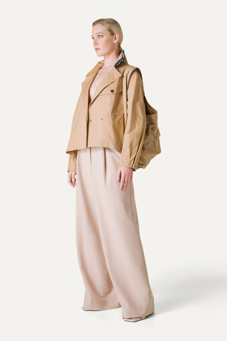 Oof Wear TRENCH CORTO IN GABARDINA DI COTONE LEGGERO 9202 - NATURALE