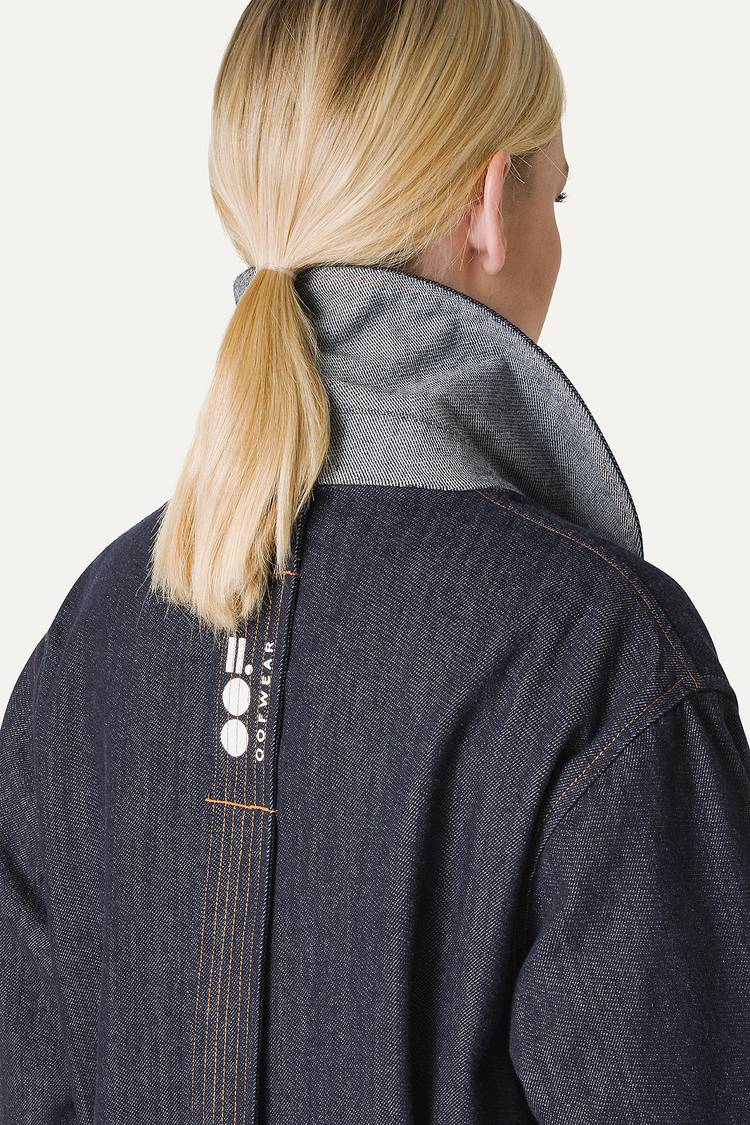 Oof Wear TRENCH LUNGO IN DENIM LAVATO 9203 - BLU SCURO