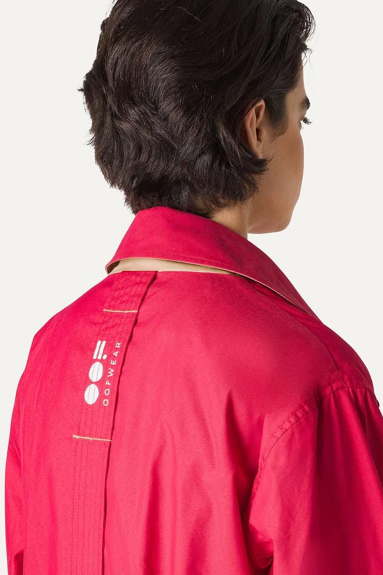 Oof Wear TRENCH LUNGO IN GABARDINA DI COTONE LEGGERO 9203 - LAMPONE