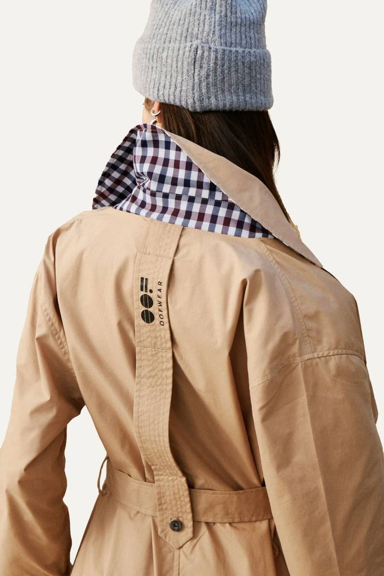 Oof Wear TRENCH LUNGO IN GABARDINA DI COTONE LEGGERO 9203 - NATURALE