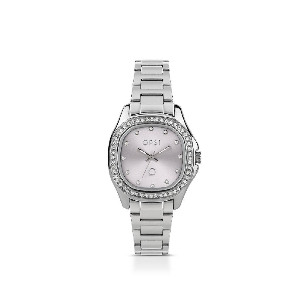 Opsobjects COLORED SQUARE orologio con cinturino in acciaio