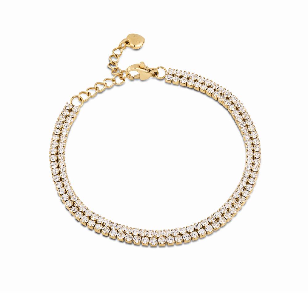 Opsobjects GLIMMER bracciale tennis doppio con pietre bianche