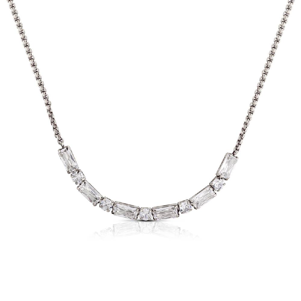 Opsobjects GLIMMER collana con pietre baguette e tonde