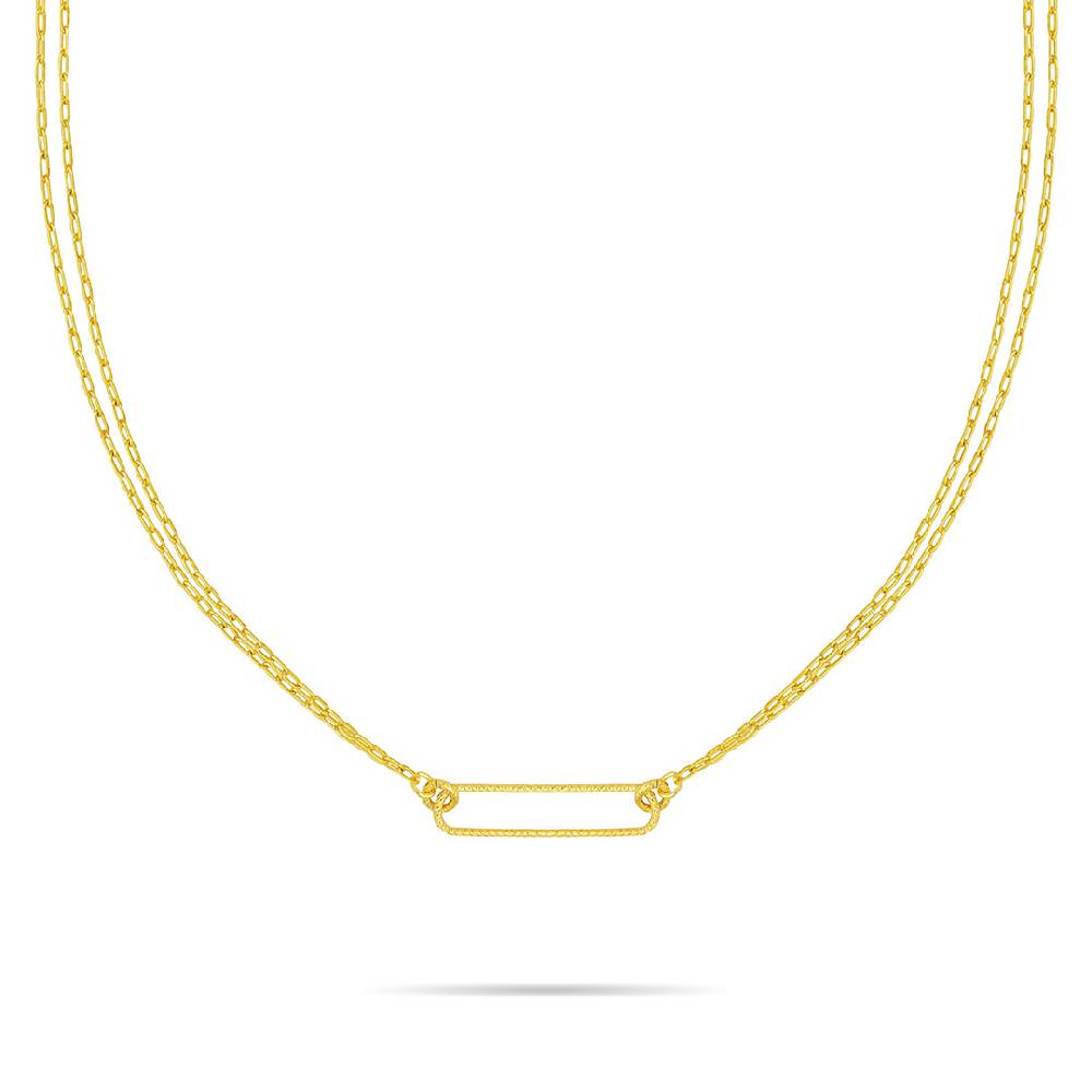 Opsobjects GRACE collana con doppia catena e maglia centrale ovale diamantata