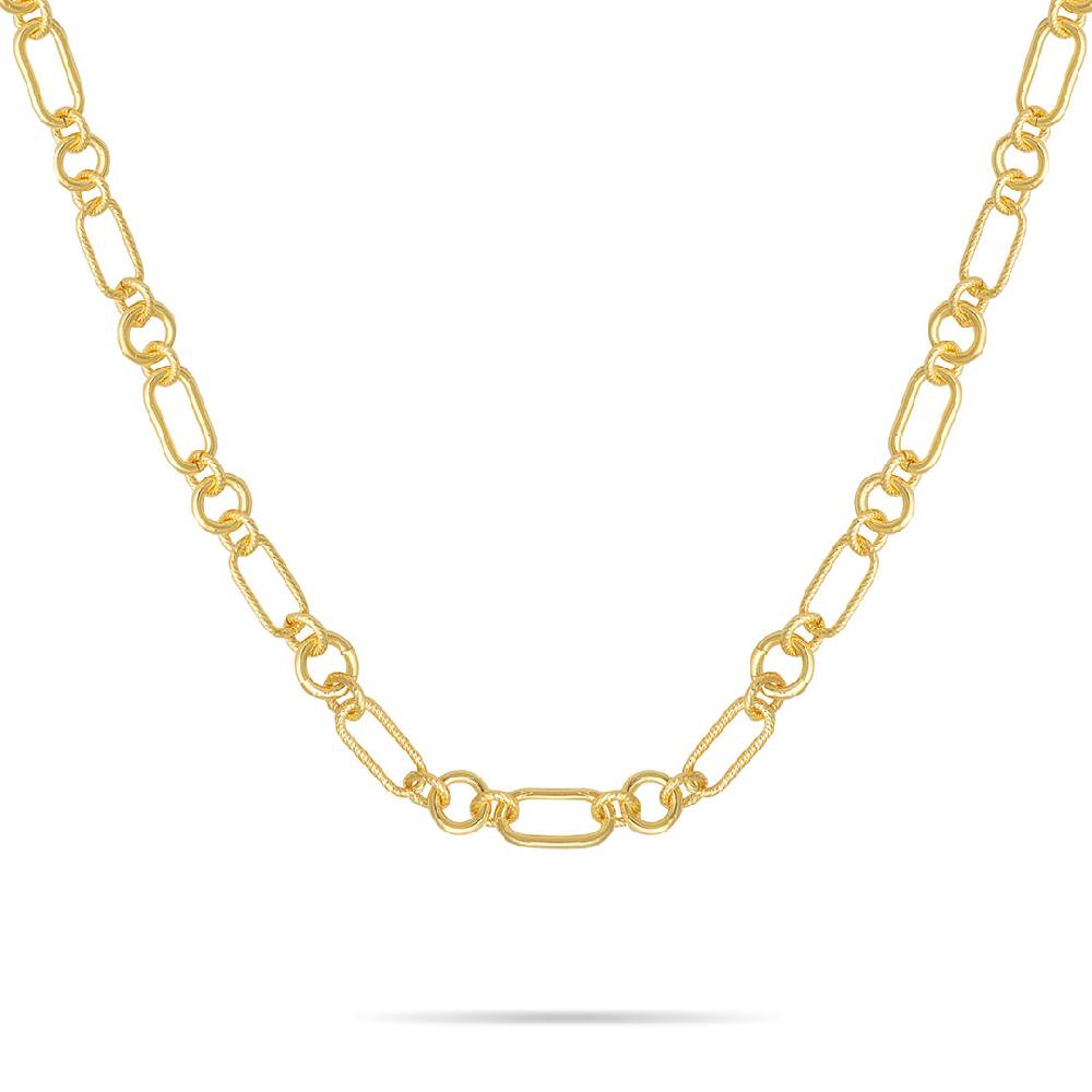 Opsobjects GRACE collana con maglia ovale diamantata alternata a tre maglie tonde