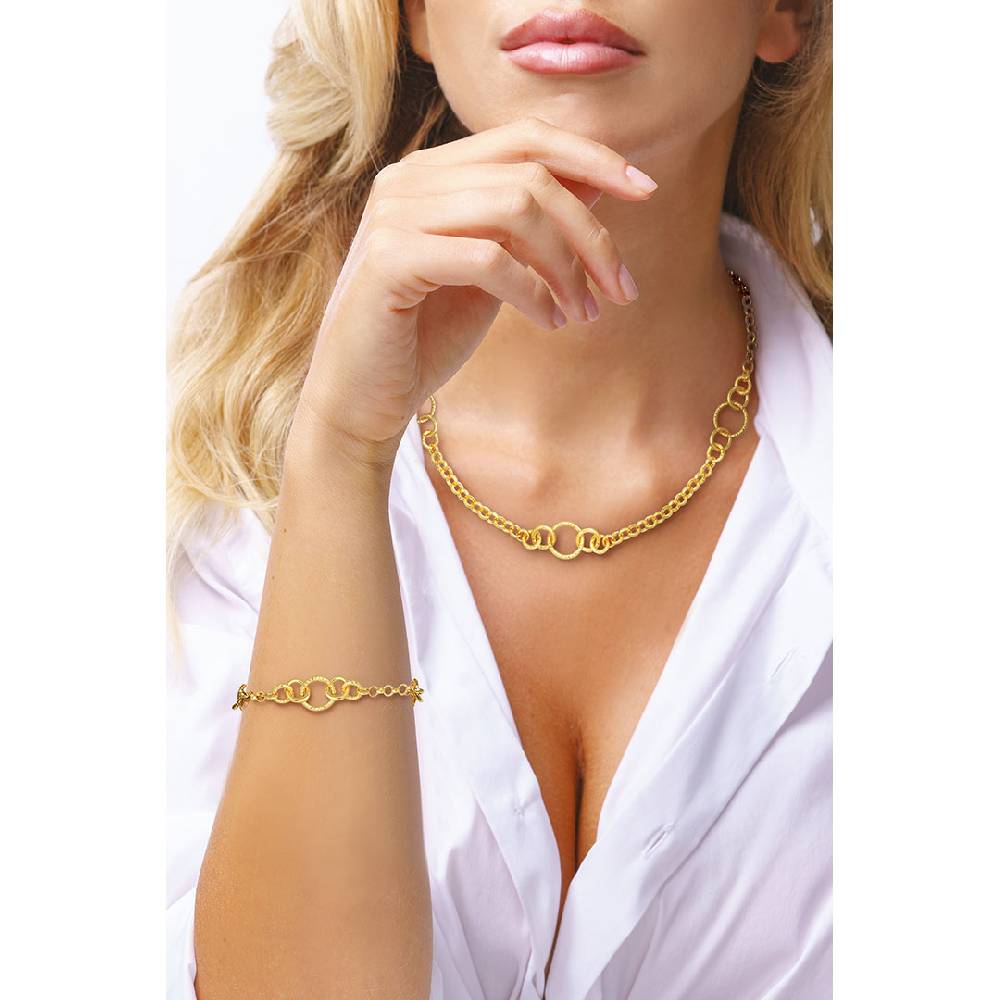 Opsobjects GRACE Collana Con Maglie Tonde Diamantate